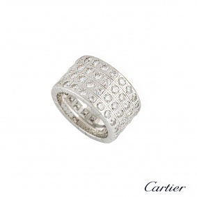 Cartier 18k White Gold Lanieres Diamond Ring B&P N4129200
